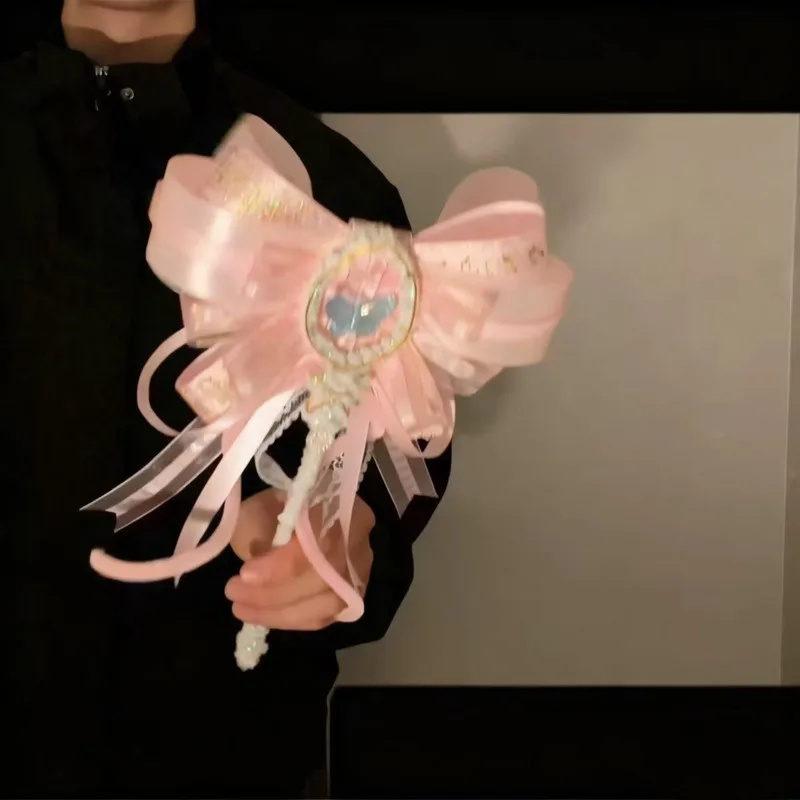 Cosplay Prop Kit - 妖精のプリンセスワンドDIYキット ピンクリボンボウ バタフライペンダント 手作りクラフト コスプレ小道具 誕生日パーティー