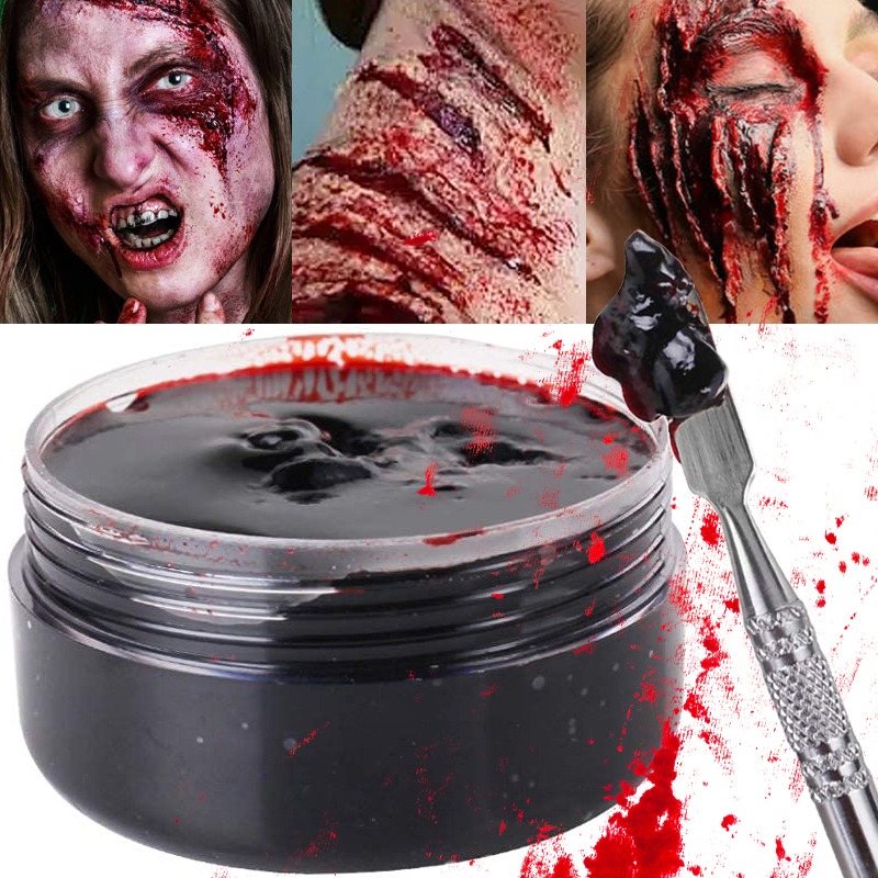 Cosplay Prop Kit - 1/3 個ハロウィンブラッドジェル長期的なメイクアップキットリアルな偽血ペーストゾンビスケルトンコスプレフェイスペインティング小道具