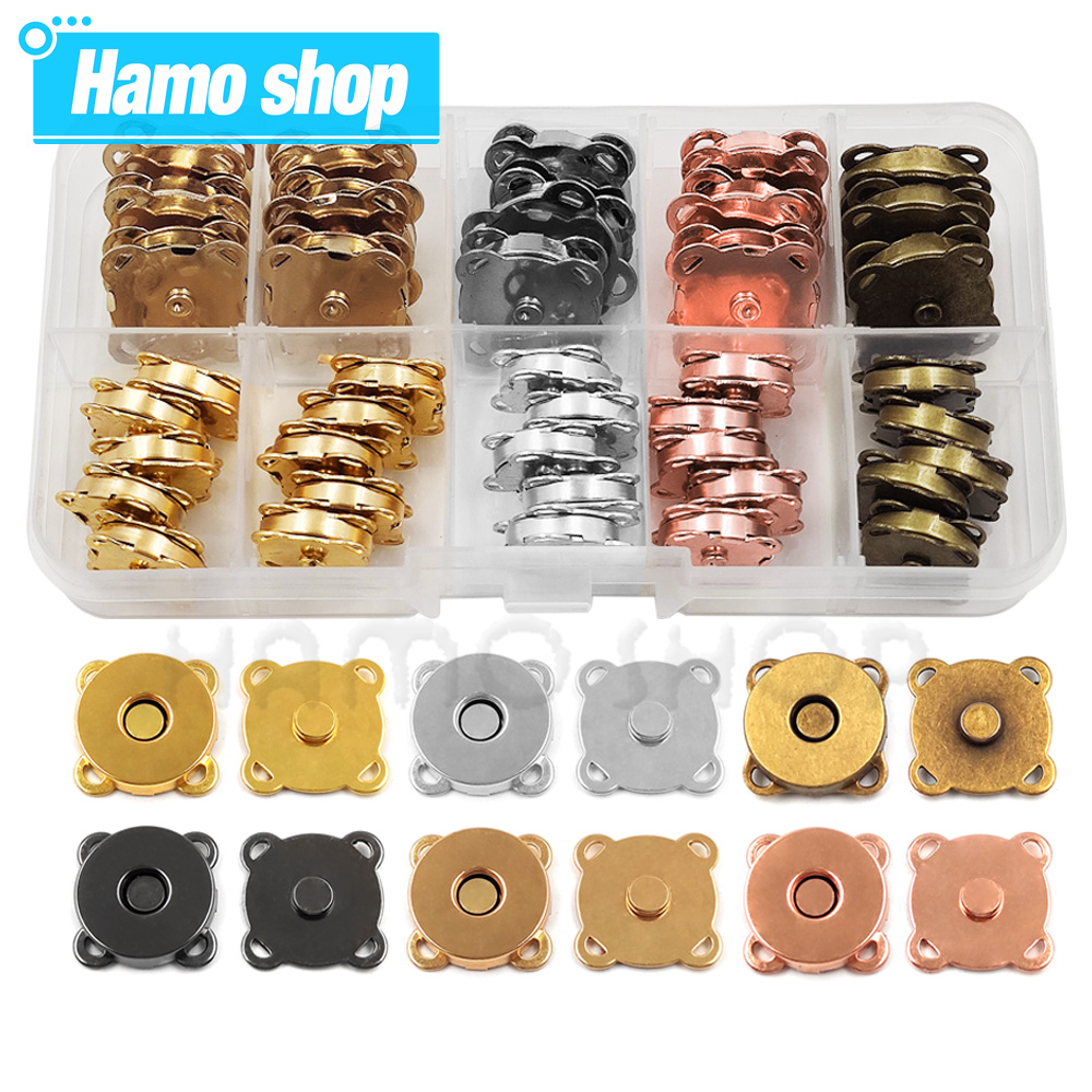 Snap Fastener Set - 20 セット 10 ミリメートル-18 ミリメートル縫い付け金属マグネットバックルスナップファスナーボタンキット DIY