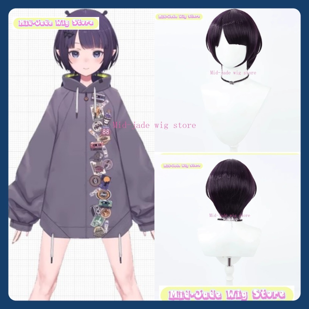 Prop En Cosplay - ミッドジェイドウィッグストアホロライブEN Ninomae Ina'nisコスプレウィッグアニメゲームロールプレイング人工毛ハロウィンパーティー衣装小道具