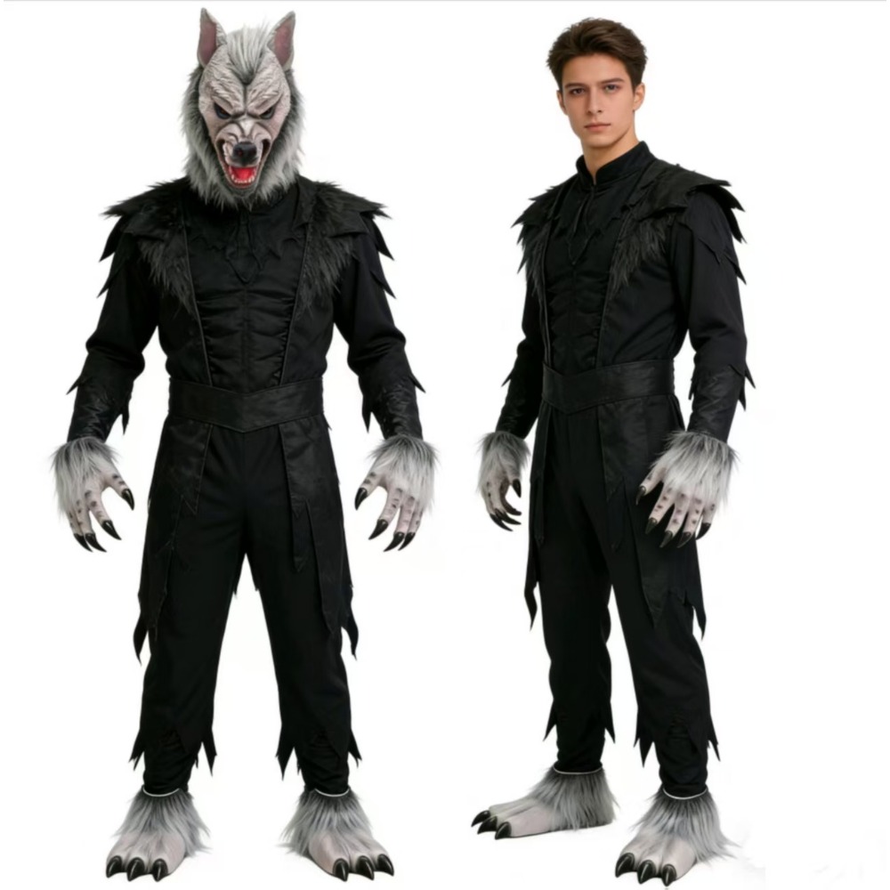 狼男コスチュームキット ホラーハロウィン ウルフマスク 狼爪 - Cosplay Prop Kit のレビューと価格