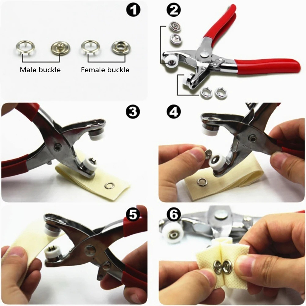9.5mmスナップボタンプライヤーキット、金属製プロングリン - Snap Fastener Set のレビューと価格
