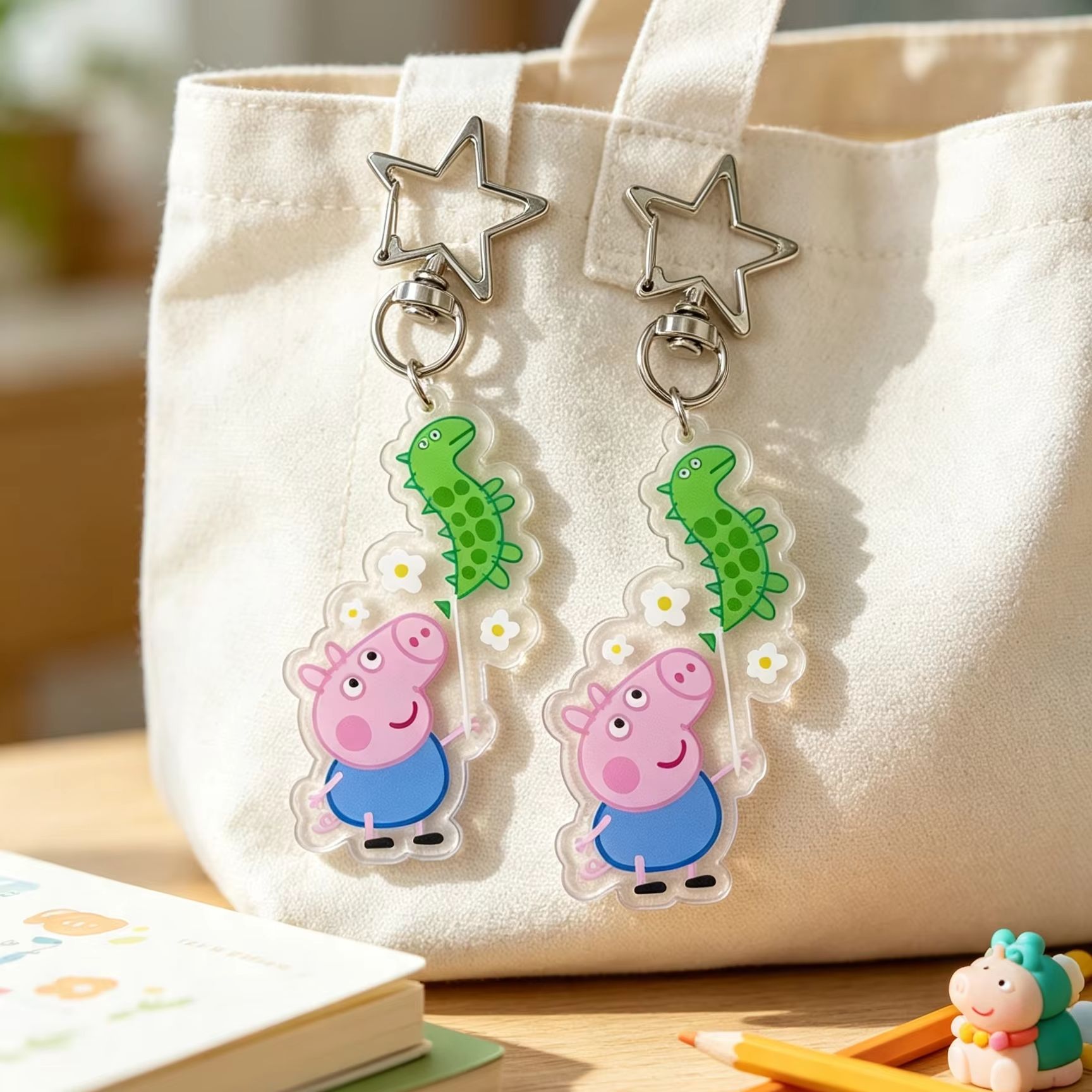 ペッパピッグ ジョージ アクリルフィギュアキーホルダー 鮮や - Cosplay Floating Prop のレビューと価格